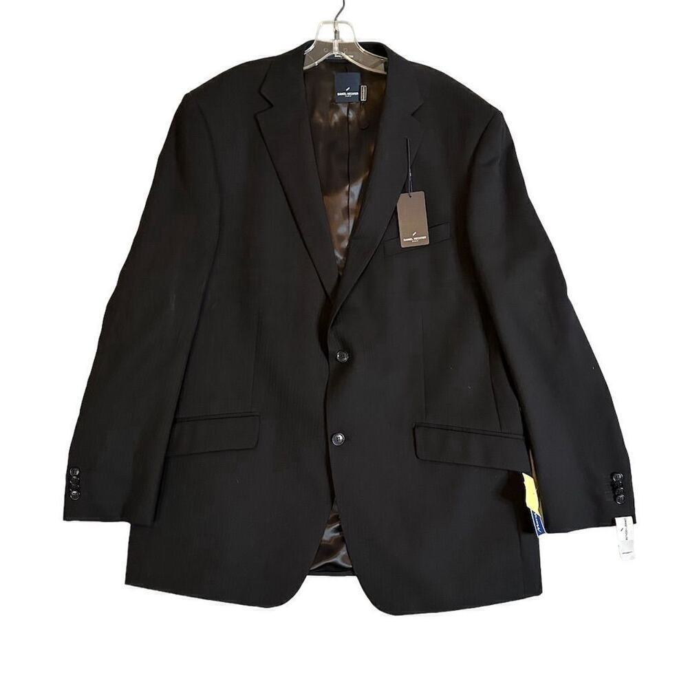 Daniel Hechter Paris Men's Black Sport Coat Blazer Size 46 Classic Fit 2 Button